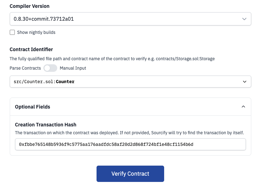 Verification settings